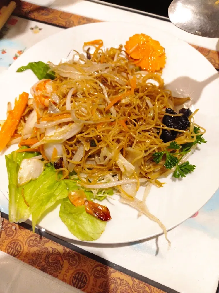 Nouilles Sautées Au Poulet Crevettes